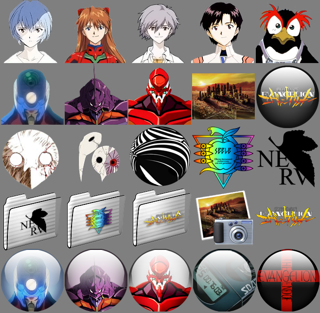 653x640 Evangelion Icon Set