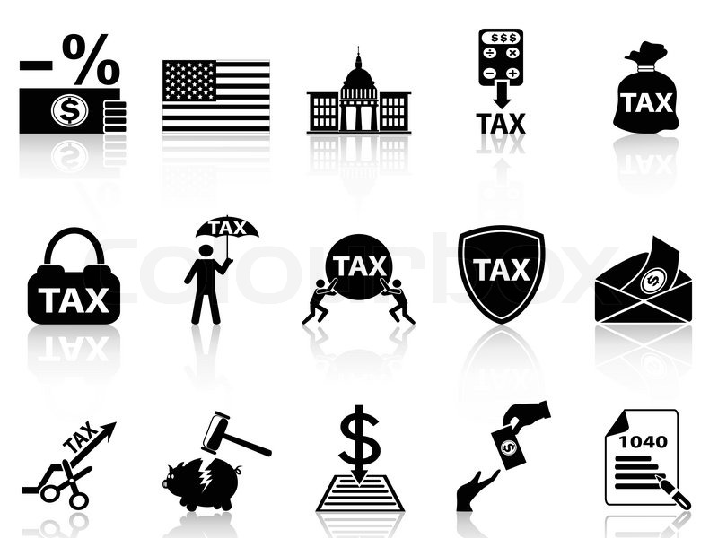 800x600 Black Tax Icons Set Stock Vector Colourbox