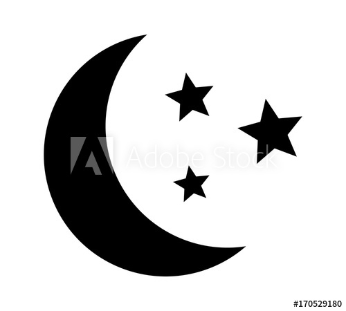 500x450 Crescent Moon With Stars