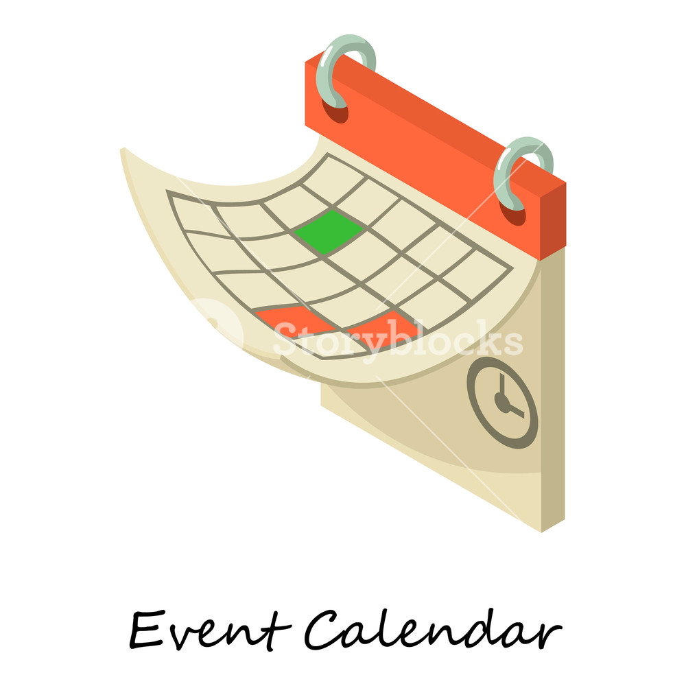 1000x1000 Event Calendar Icon Isometric Illustration Of Event Calendar