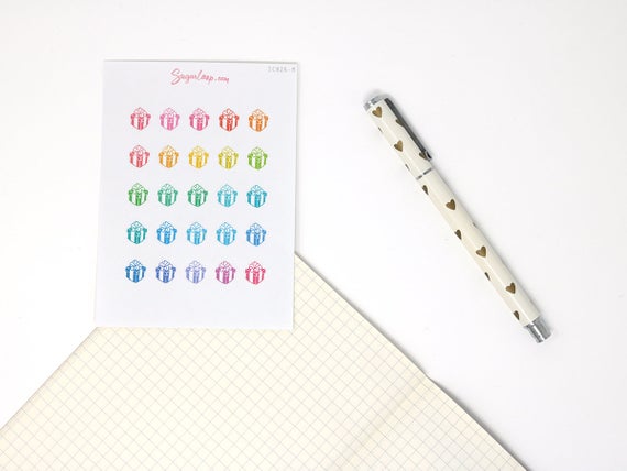 570x428 Gift Icon Stickers Present Stickers Event Planner Stickers Etsy