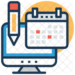 256x256 Online Event Planner Icon Of Colored Outline Style