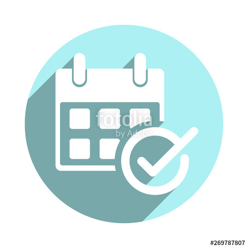 500x500 Calendar With Check Mark Event Planner Icon Meeting Schedule