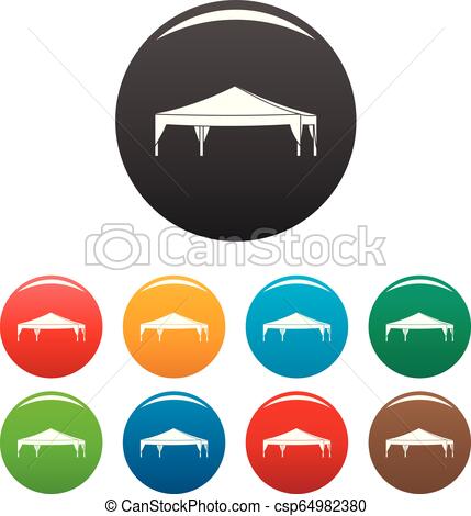 429x470 Event Tent Icons Set Color Event Tent Icons Set Color Vector