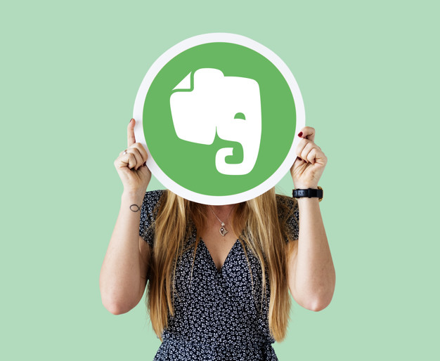 626x514 Woman Holding An Evernote Icon Photo Free Download
