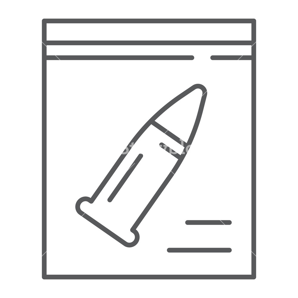 1000x1000 Evidence Thin Line Icon, Investigation And Criminal, Bullet