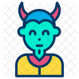256x256 Evil Icon Of Colored Outline Style
