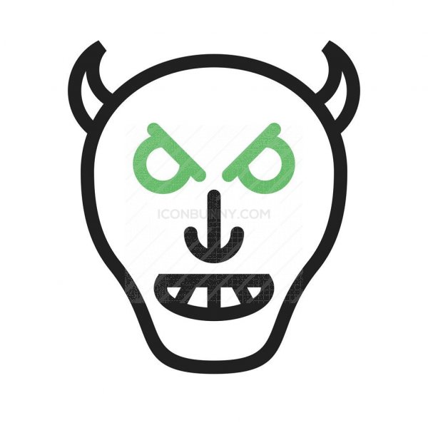 600x600 Evil Line Green Black Icon