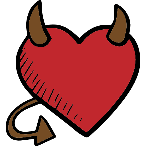 512x512 Heart, Valentines Day, Love, Romantic, Devil, Tattoo, Evil Icon