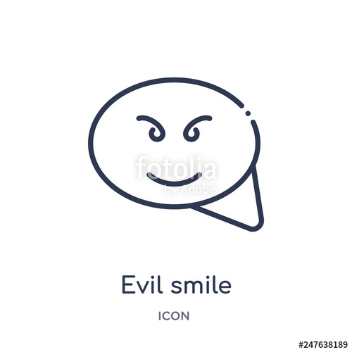 500x500 Evil Smile Icon From User Interface Outline Collection Thin Line
