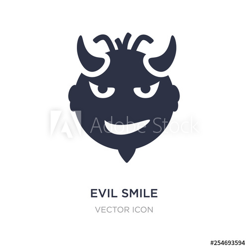 500x500 Evil Smile Icon On White Background Simple Element Illustration
