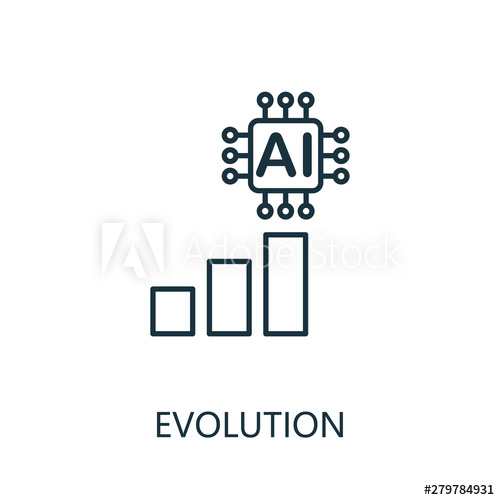 500x500 Evolution Thin Line Icon Creative Simple Design From Artificial