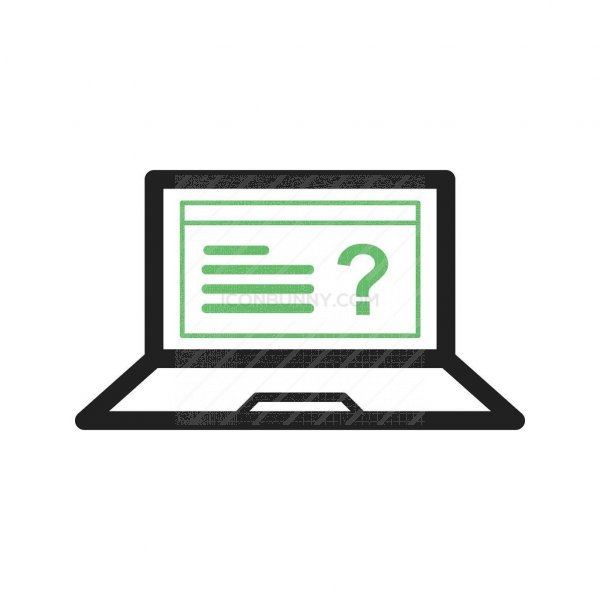 600x600 Online Exam Line Green Black Icon
