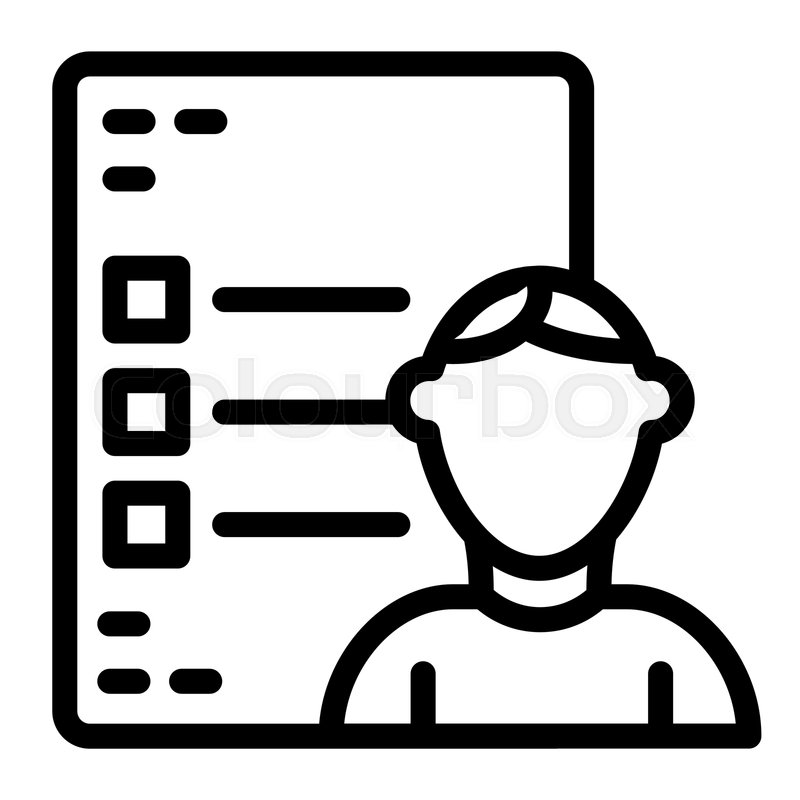 800x800 Student And Exam Test Line Icon Stock Vector Colourbox