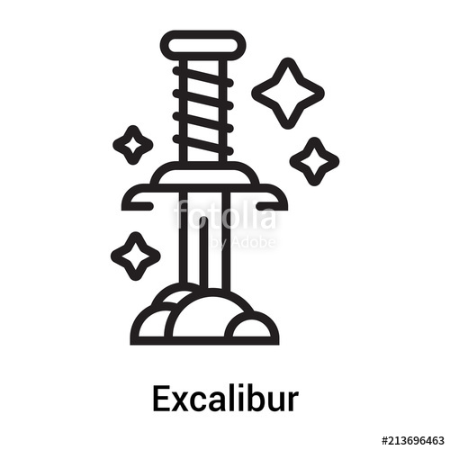 Excalibur Icon Vector Sign And Symbol Isolated On White Background 500x500 Excalibur Icon Vector Sign And Symbol Isolated On White Background