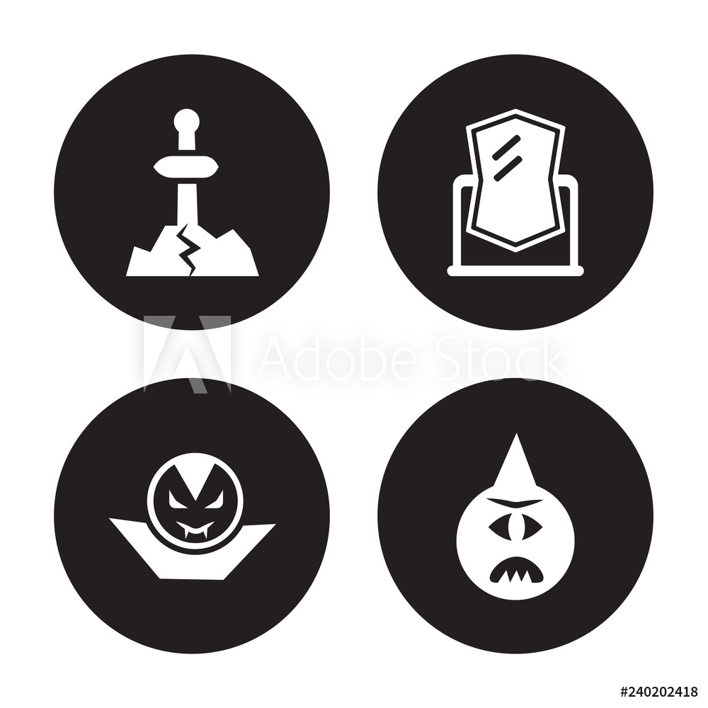 Photo Art Print Vector Icon Set Excalibur, Dracula 1000x1000 Photo Art Print Vector Icon Set Excalibur, Dracula