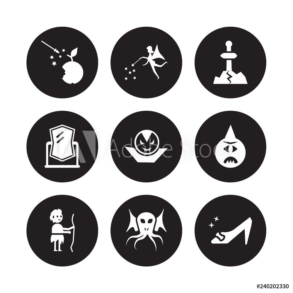 Photo Art Print Vector Icon Set Fairy Tale, Fairy, Curupira 1000x1000 Photo Art Print Vector Icon Set Fairy Tale, Fairy, Curupira
