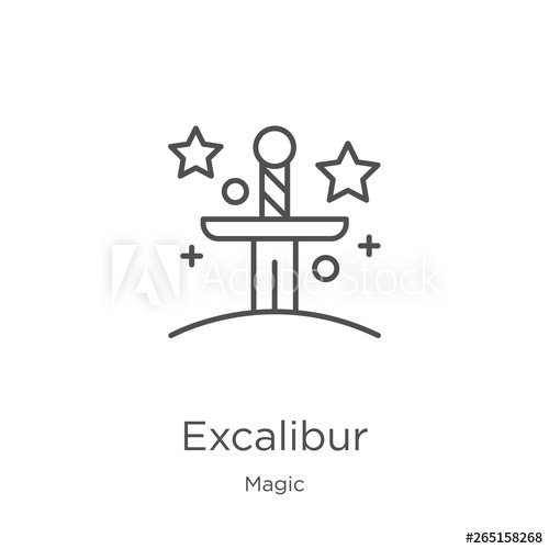 Excalibur Icon Vector From Magic Collection Thin Line Excalibur 500x500 Excalibur Icon Vector From Magic Collection Thin Line Excalibur