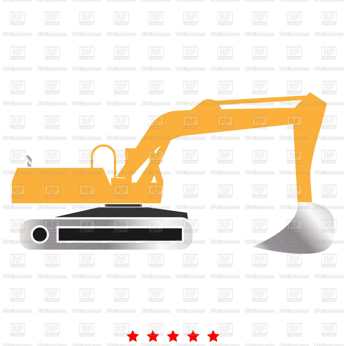 1200x1200 Excavator Icon Flat Style Vector Image Of Transportation