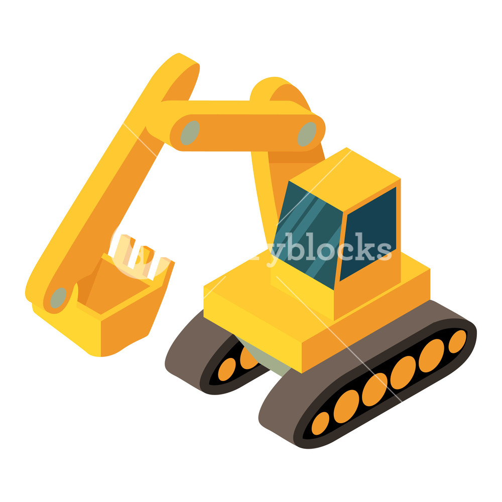 1000x1000 Excavator Icon Isometric Illustration Of Excavator Vector Icon