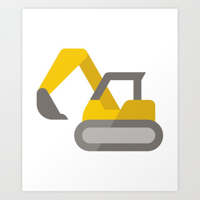 700x700 Yellow Excavator Icon Emoji Art Print
