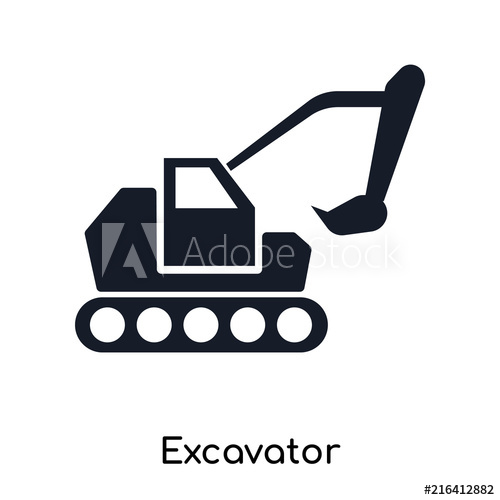 500x500 Excavator Icons Isolated On White Background Modern And Editable