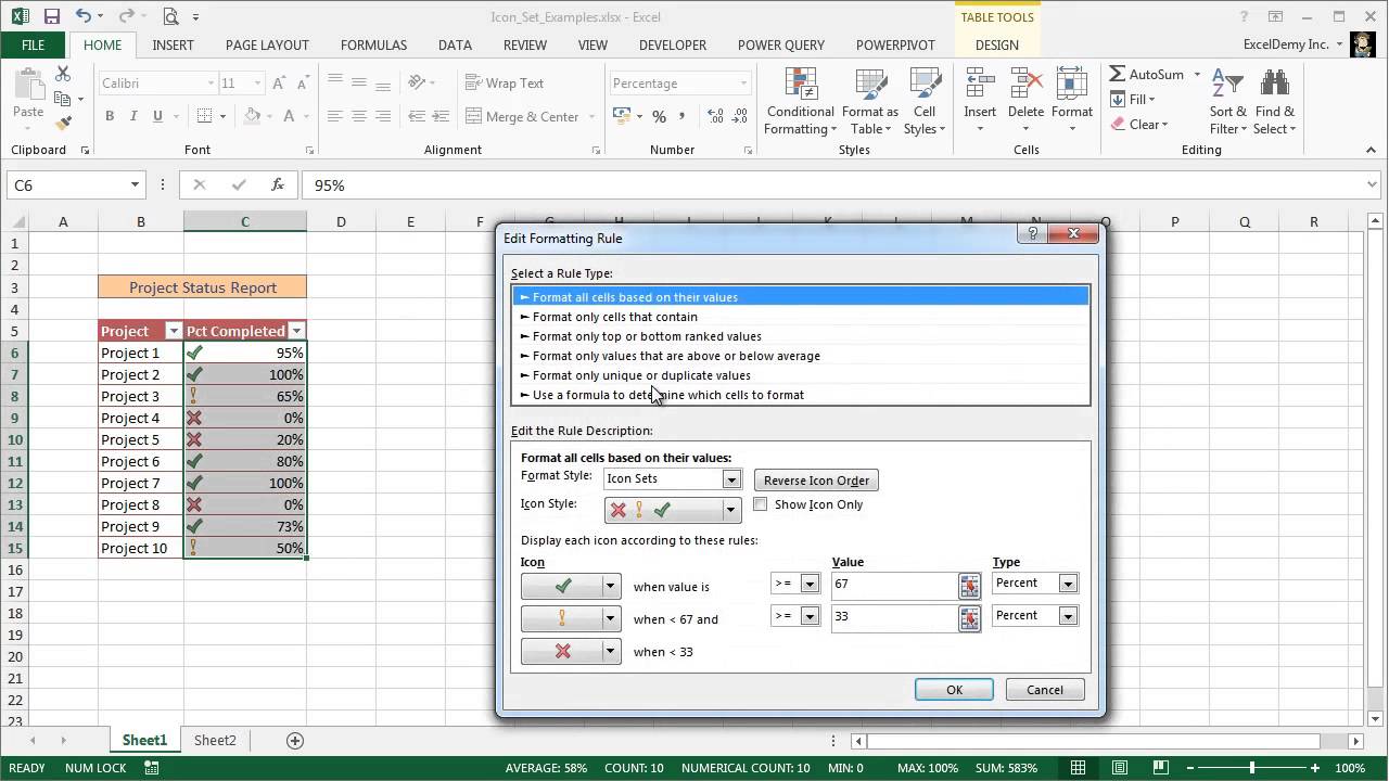 1280x720 Excel Conditional Formatting