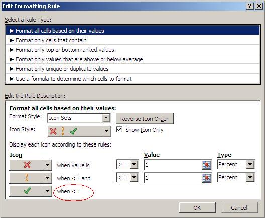 528x433 Use Excel's Conditional Formatting Feature To Display Simple Icons