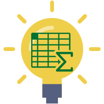 210x210 Light Bulb And Spreadsheet Logo Icon How To Excel