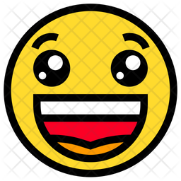256x256 Excited Emoji Icon Of Colored Outline Style