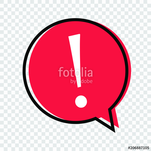 500x500 Exclamation Mark Icon, Attention Concept, Vector Stock Image