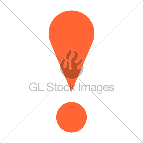 500x500 Flat Exclamation Mark Icon Attention Sign Gl Stock Images