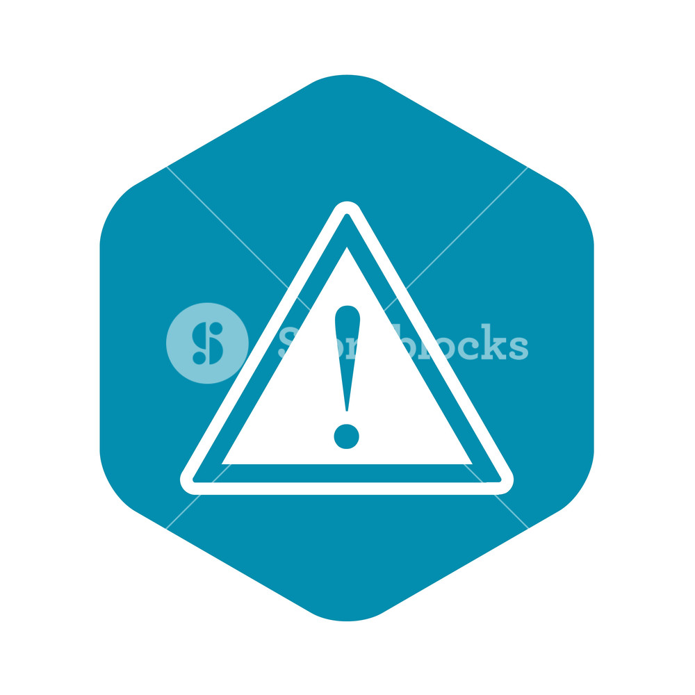 1000x1000 Hazard Warning Attention Sign With Exclamation Mark Icon In Simple