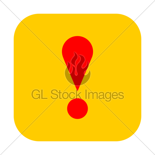 500x500 Yellow Square Exclamation Mark Icon Warning Sign Gl Stock Images