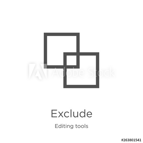 500x500 Exclude Icon Vector From Editing Tools Collection Thin Line