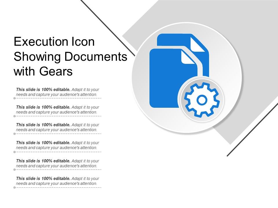 960x720 Execution Icon Showing Documents With Gears Presentation