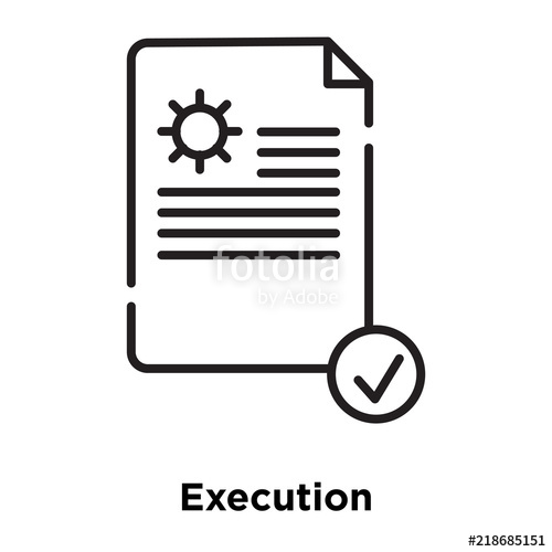 500x500 Execution Icon Isolated On White Background Simple And Editable
