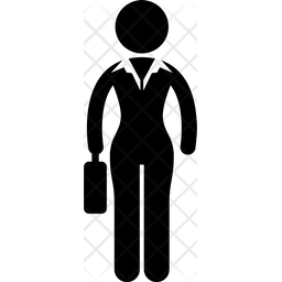 256x256 Female Executive Icon Of Glyph Style