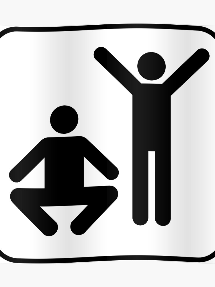 750x1000 Black And White Exercise Icon Silhouette Poster