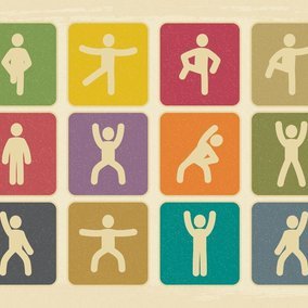 284x284 Vintage Style Exercise Icon Collection