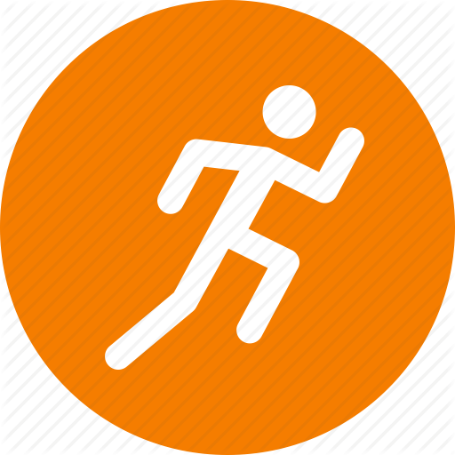 512x512 Circle, Exercise, Fitness, Orange, Run, Running, Workout Icon