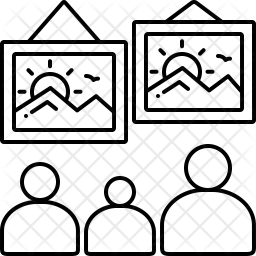 256x256 Painting Exhibition Icon Of Line Style