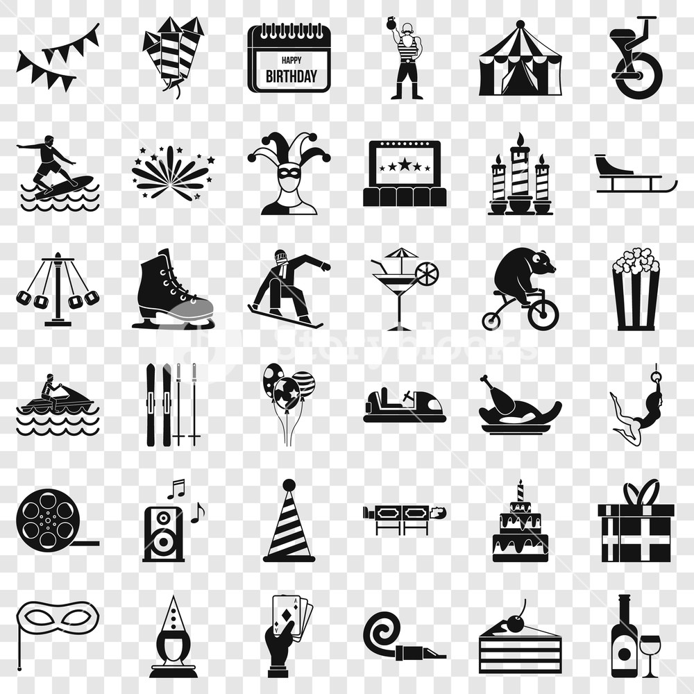 1000x1000 Exhibition Icons Set Simple Style Of Exhibition Vector Icons