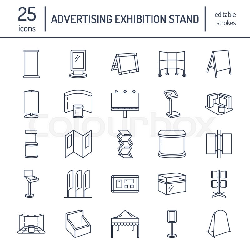 800x800 Advertising Exhibition Banner Stands, Stock Vector Colourbox