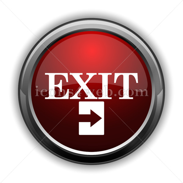 600x600 Exit Icon Red Glossy Web Icon With Shaddow
