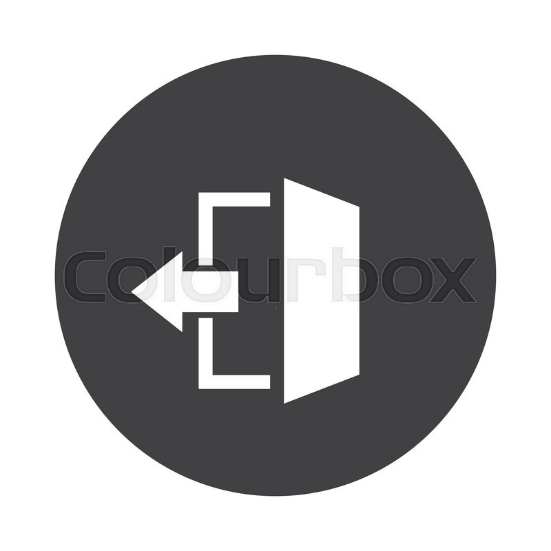 800x800 White Exit Icon On Black Button Stock Vector Colourbox