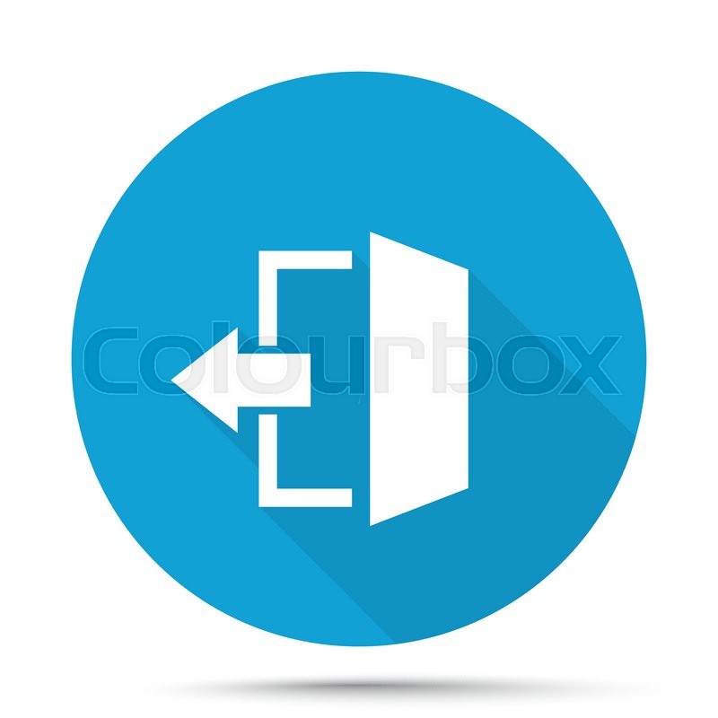 800x800 White Exit Icon On Blue Button Stock Vector Colourbox