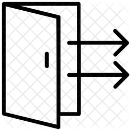 256x256 Exit Door Icon Of Line Style