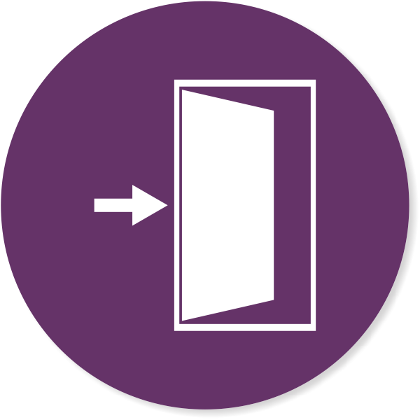 600x600 Round Enter Exit Door Icon Decal