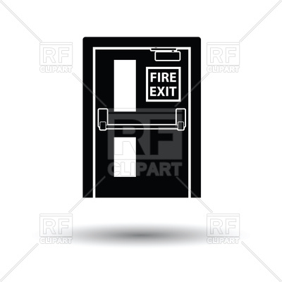 400x400 Fire Exit Door Icon With Shadow Vector Image Of Icons And Emblems